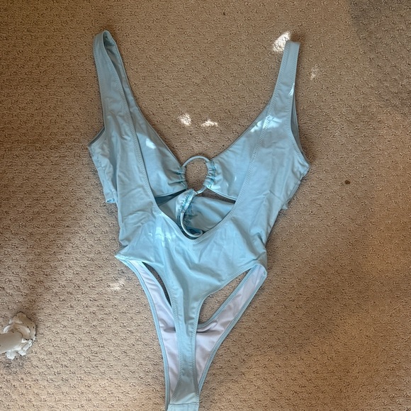 Light Blue One-Piece Swimsuit - Picture 2 of 3
